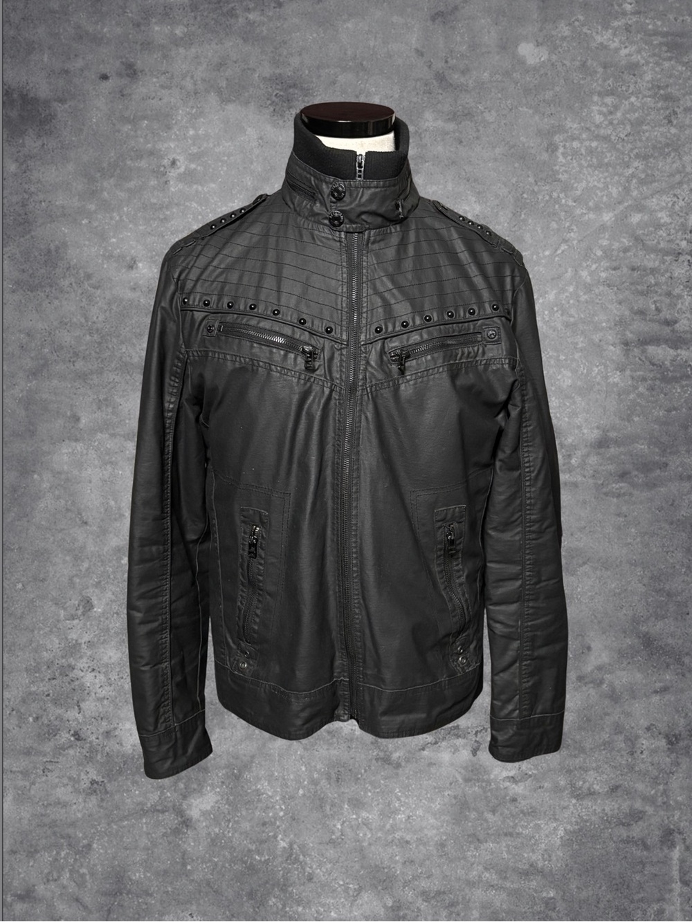 Vintage Affliction Black Bomber Jacket